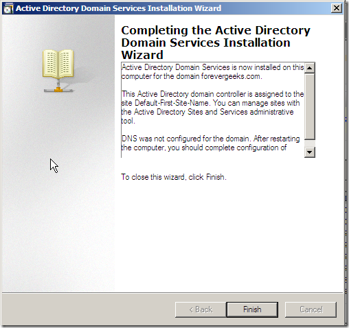 restarting active directory domain services