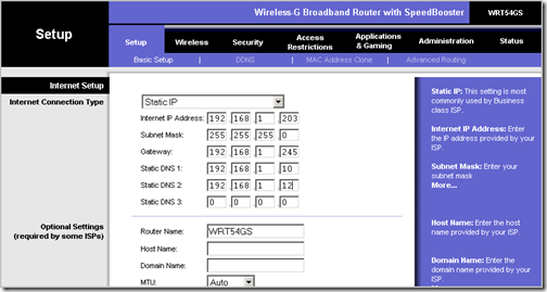 Tropisk Pick up blade partiskhed Configure A Linksys Router with a Static IP Address