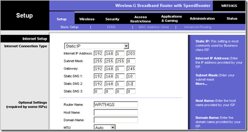 static IP addresses