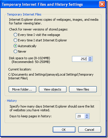 temporary Internet Files