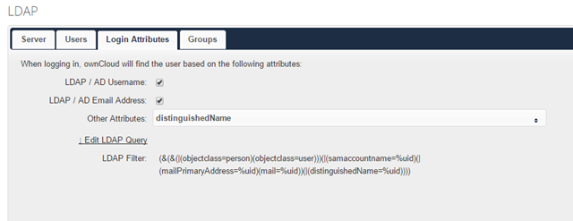 LDAP login attritubes