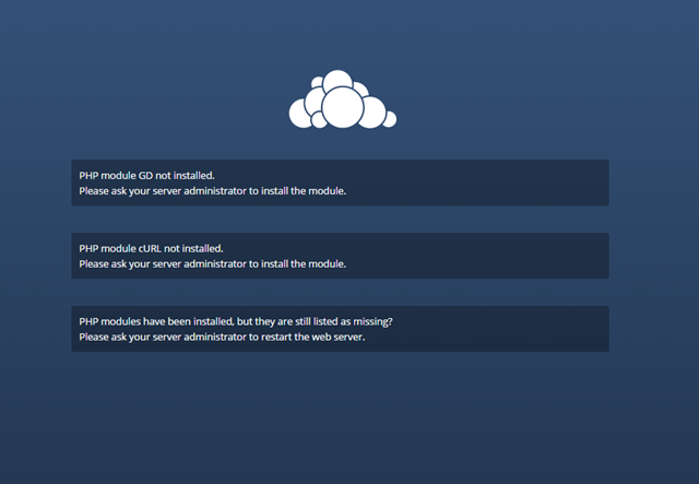 owncloud installation error