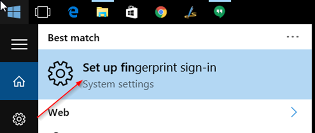 fingerprint sign-in