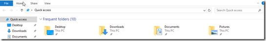 Windows Explorer Quick access mode 