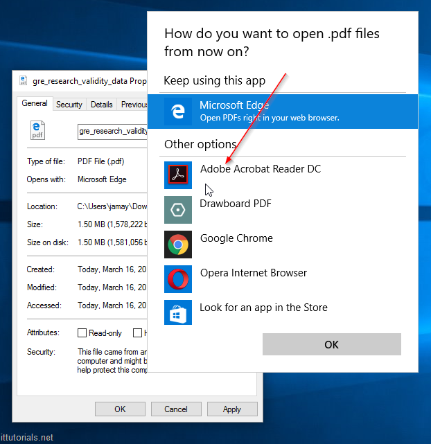 how to open adobe reader files in windows 10