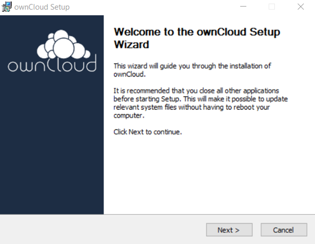 ownCloud Installation Wizard 