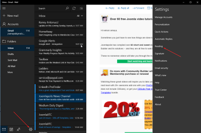 Windows 10 Mail App