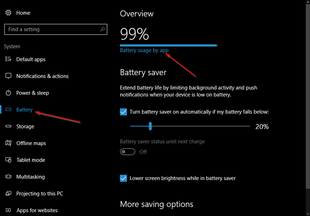 Windows 10 Battery 