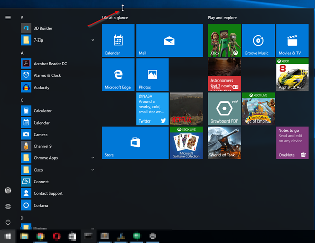 Resize Start Menu