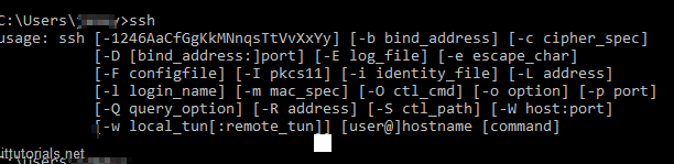 command prompt with ssh