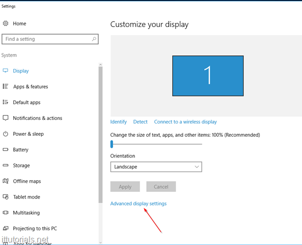 advance display settings