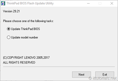 update the thinkpad BIOS