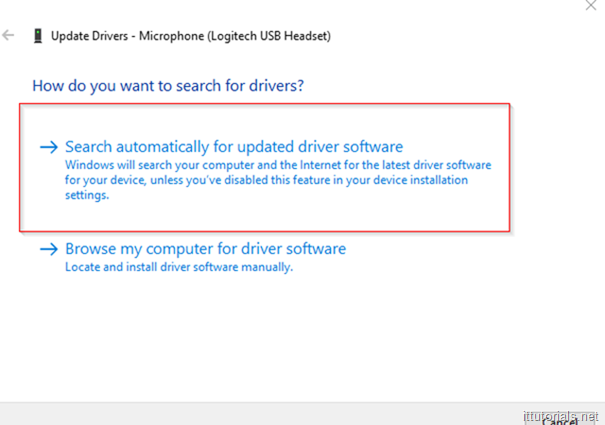 search for updated drivers automatically