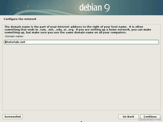 debian -enter domain name 