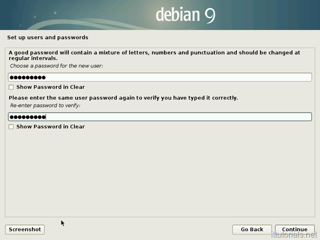 Debian - regular username password