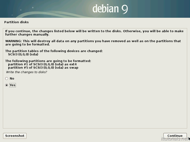 debian - confirm configuration changes 