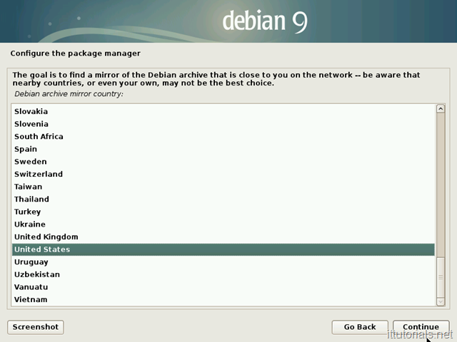 Debian -Select package location