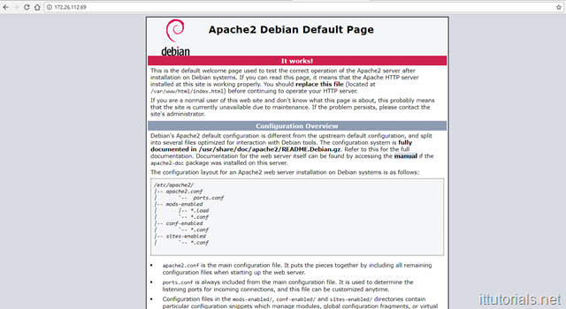 apache default web page