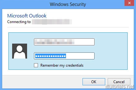 Outlook Username and password Prompt