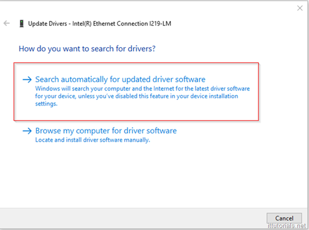 search for a driver prompt