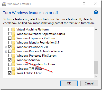 enable Windows Sandbox