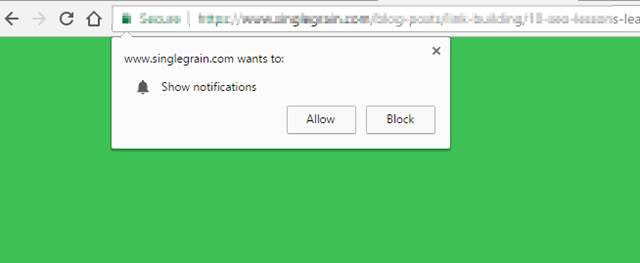 Show notifications pop-up